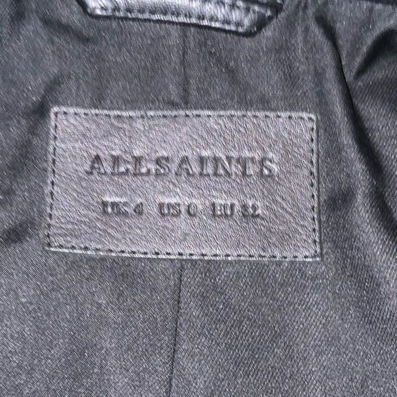 ALL SAINTS Leather Catch Biker Jacket Size 0 - Picture 10 of 10